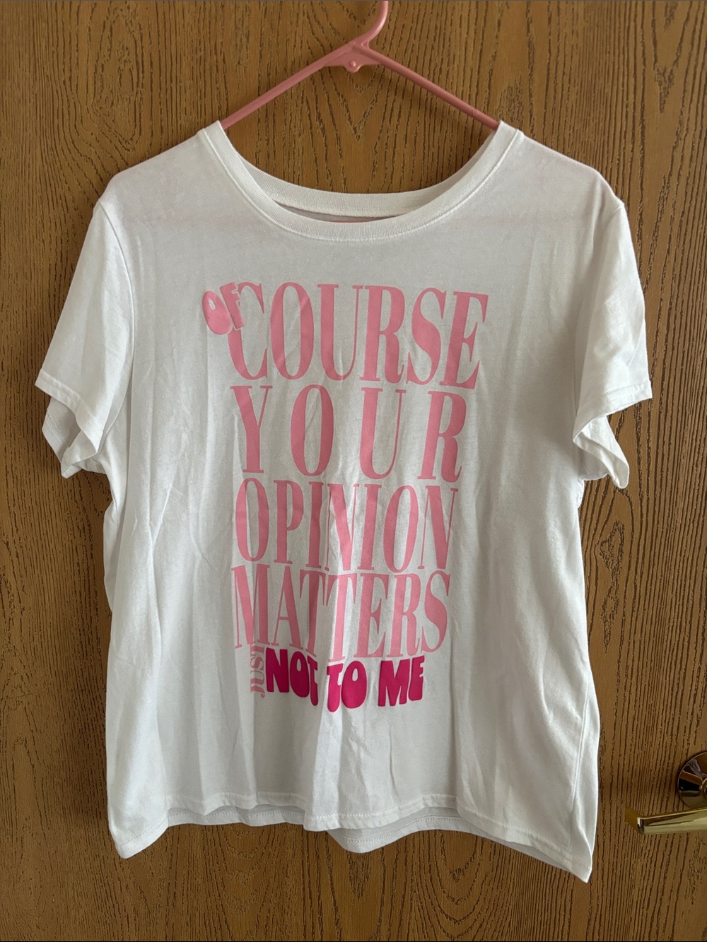 Wound Up White Short-Sleeve Tee with Pink Graphic